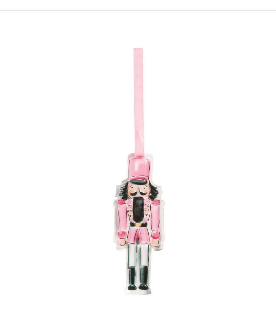 PINK ACRYLIC NUTCRACKER ORNAMENT