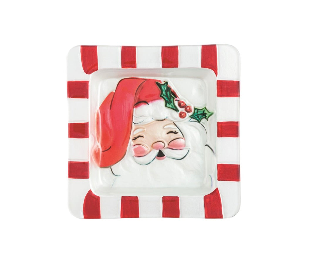 SANTA GLASS PLATTER