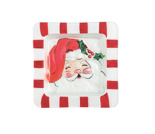 SANTA GLASS PLATTER