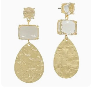 Neo Gold Clear Earrings