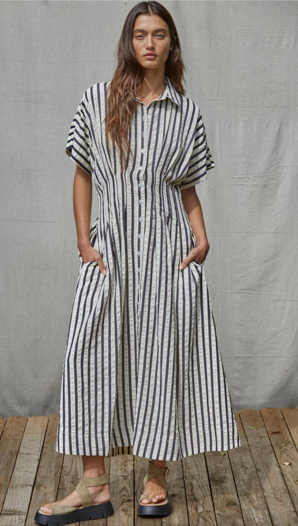 Portofino Shirtdress-Navy/Cream
