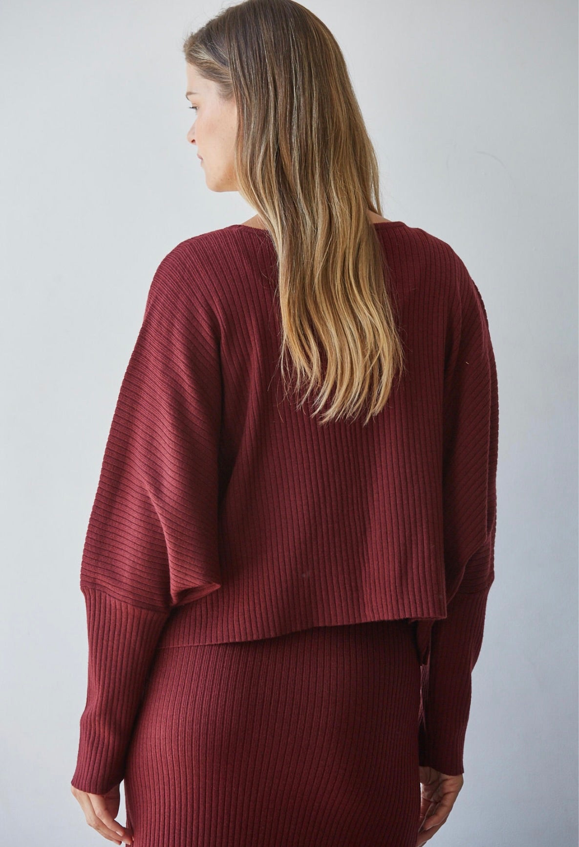 Apollo Ribbed Pullover Top-Wine