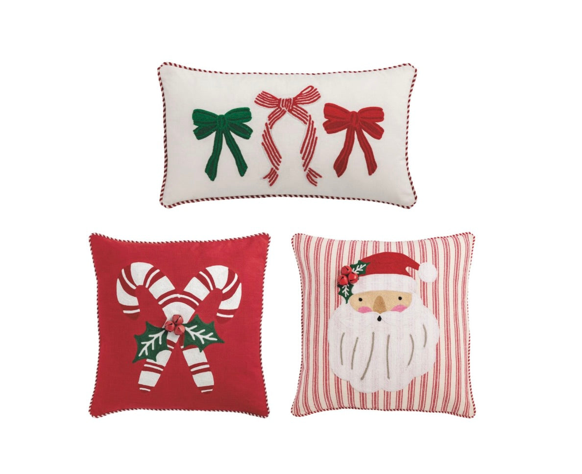 BOW WHIMSY CREWEL PILLOW