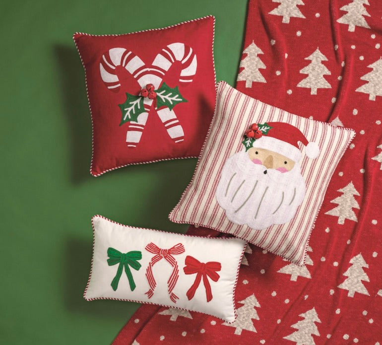 BOW WHIMSY CREWEL PILLOW