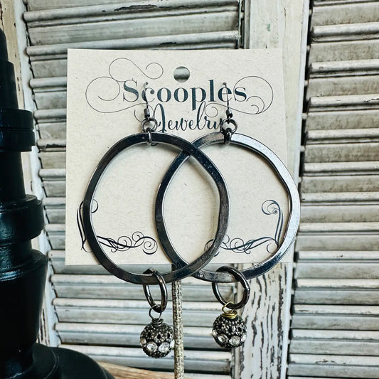 Scooples Gorgeous Gunmetal Crystal Earrings