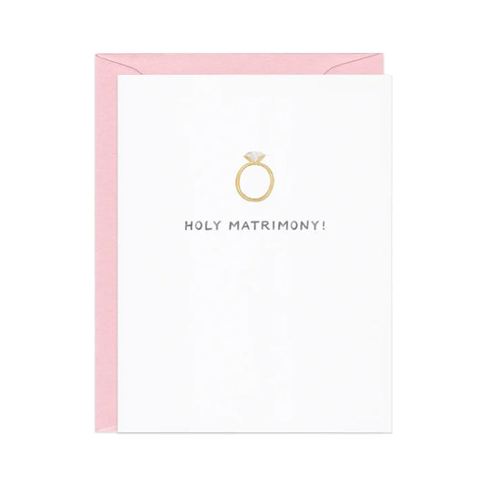 Holy Matrimony — Funny Engagement Ring Wedding Card
