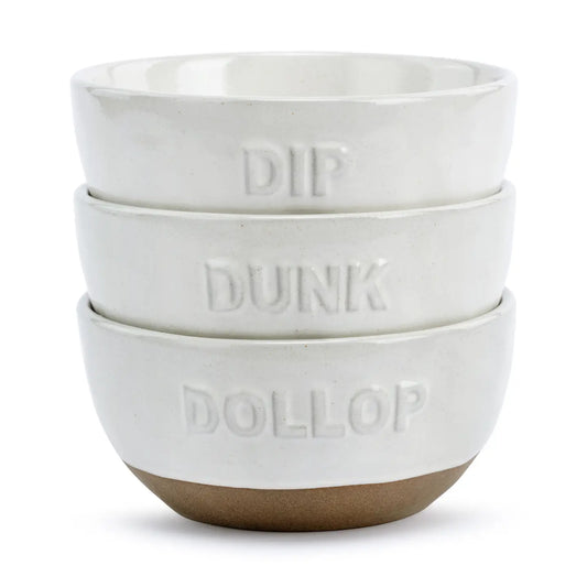 White Dollop Dipping Bowls - Set of 3