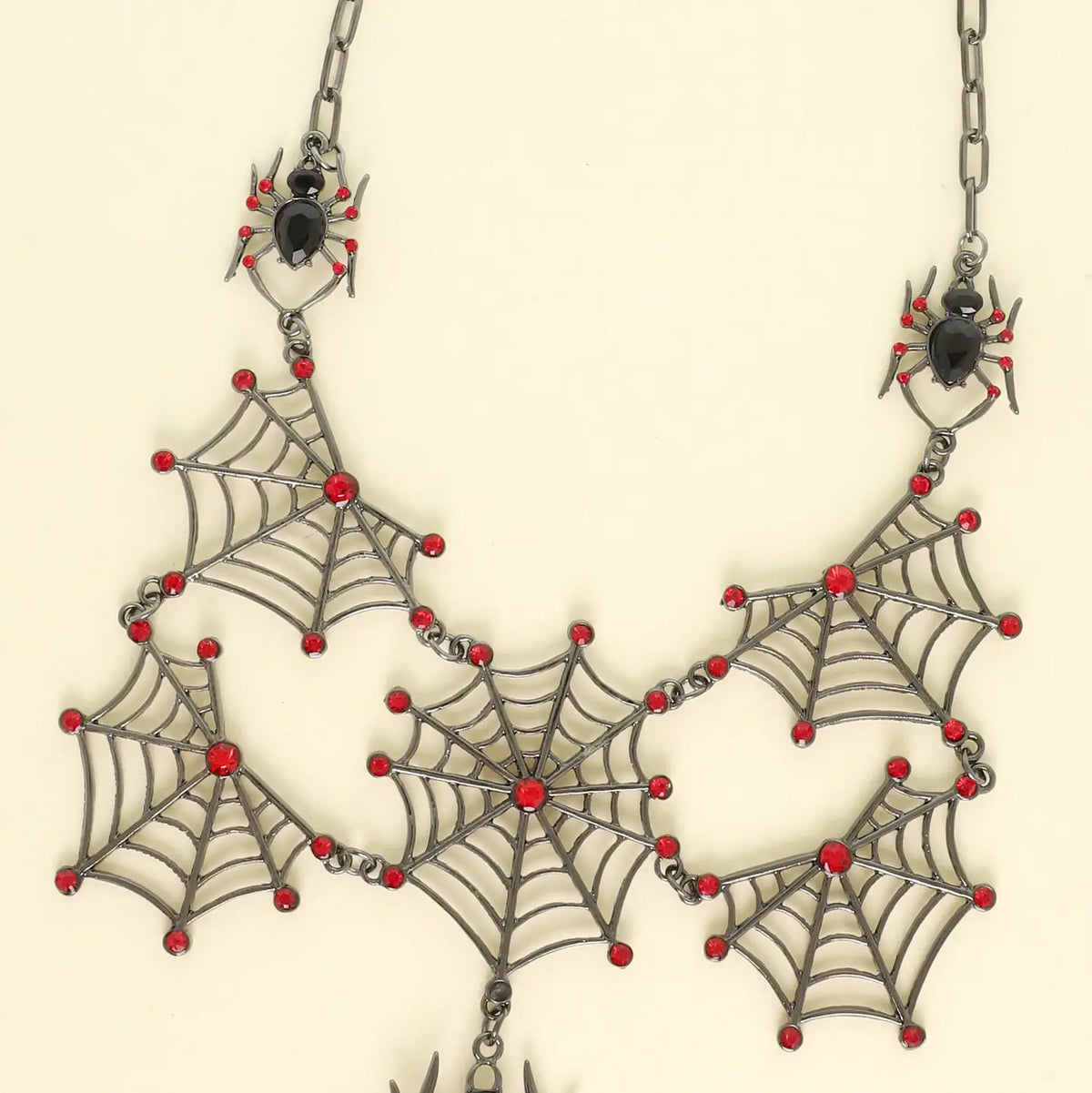 Halloween Crystal Spider Web Necklace