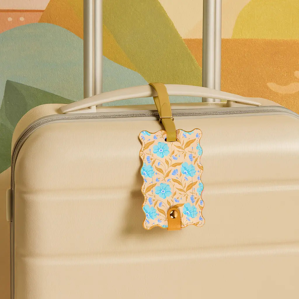 Jetsetter Luggage Tag–Poppin' Petals Aqua