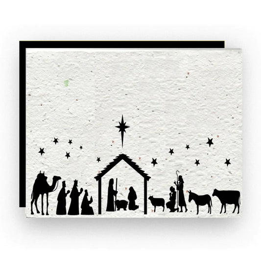 Nativity Christmas Wildflower Seed Paper Greeting Card