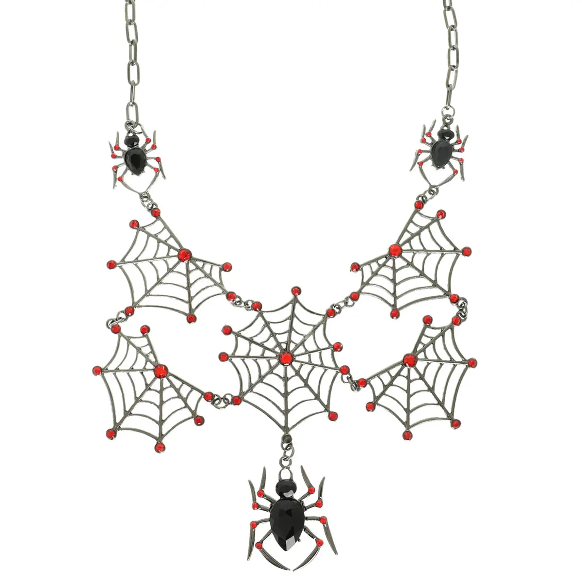 Halloween Crystal Spider Web Necklace