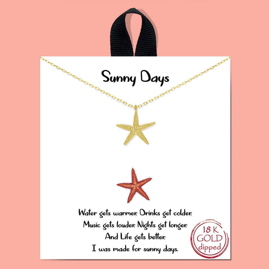 Gold-Dipped Starfish Necklace