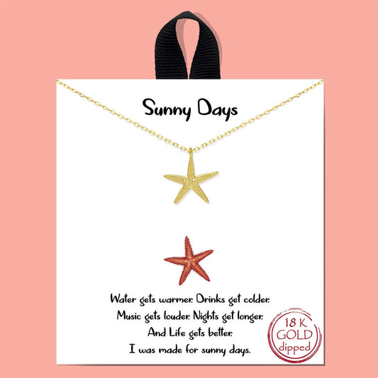 Gold-Dipped Starfish Necklace