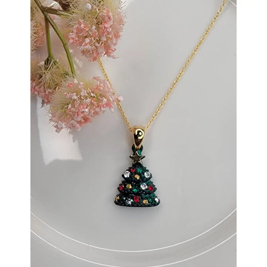 Christmas Tree Necklace-Green