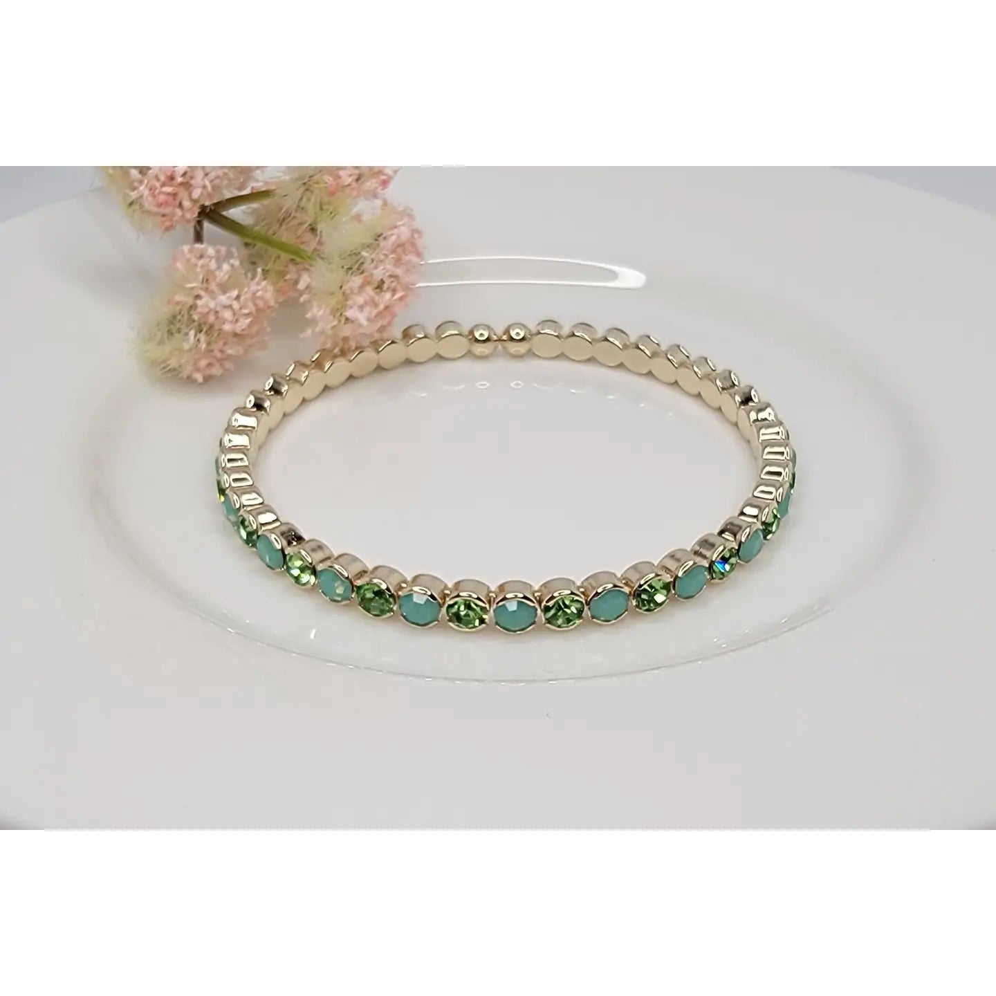 Two Tone Color Mix Bracelet-Green/Green Opal