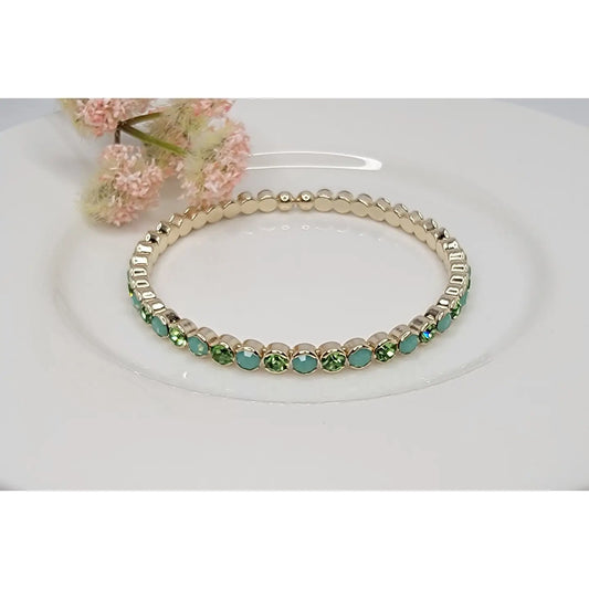 Two Tone Color Mix Bracelet-Green/Green Opal