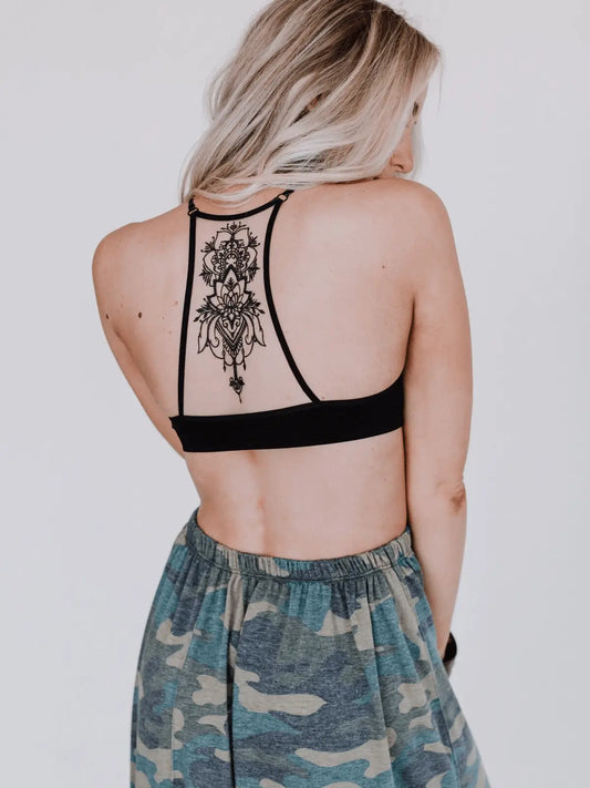 Tattoo Bralette - Black