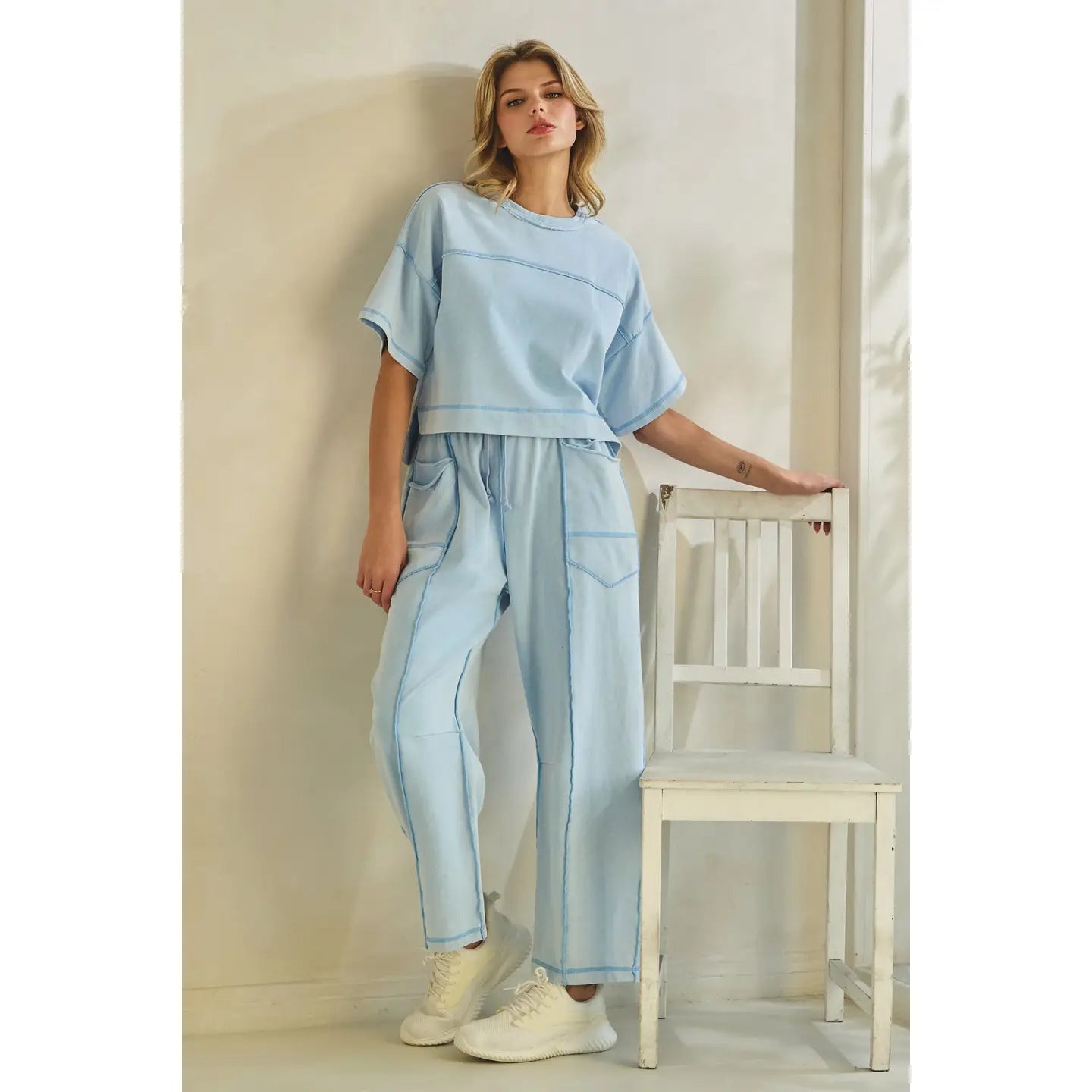 Cropped Easy Set-Light Blue