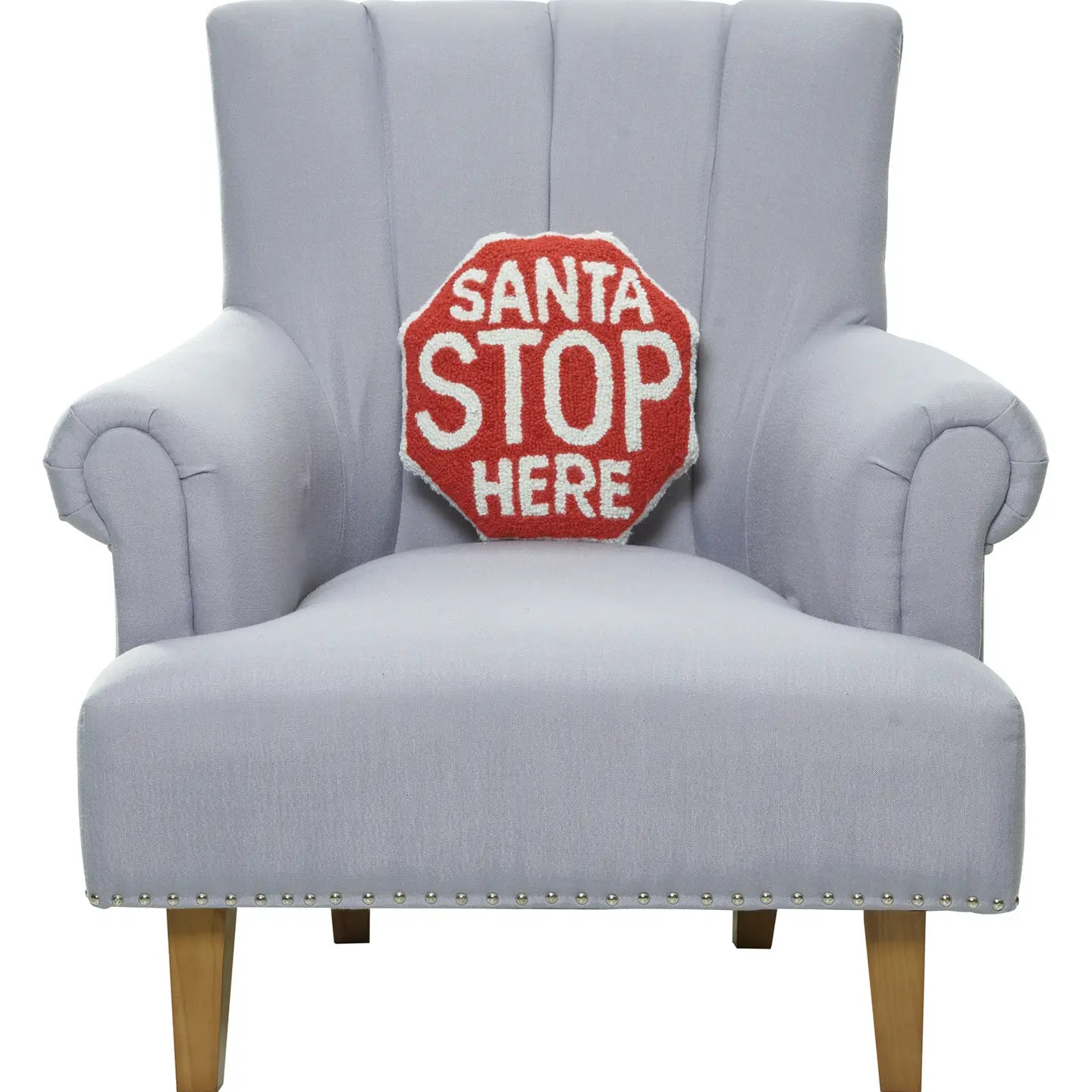 Shaped Santa Stop Sign Hook Pillow