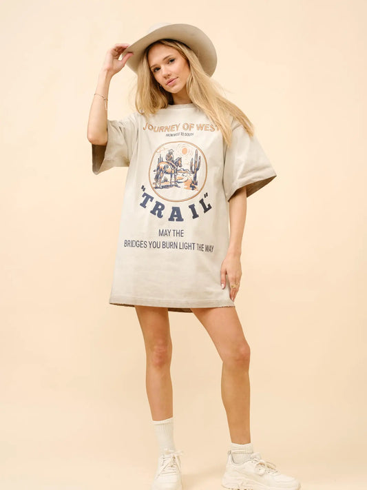 Western Graphic T Shirt Dress