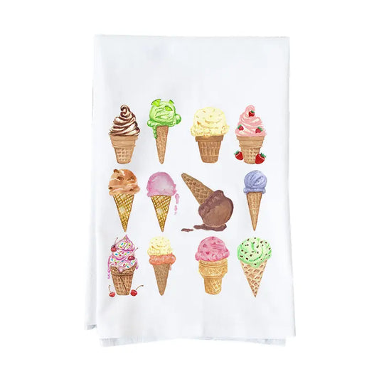 Ice Cream Cones Summer Kitchen Towel
