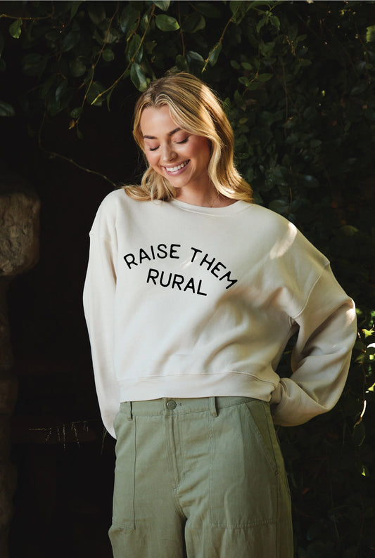 Raise Them Rural Mid Graphic Sweatshirt-Heather Dust