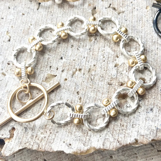 Matte Gold Matte Silver Bracelet