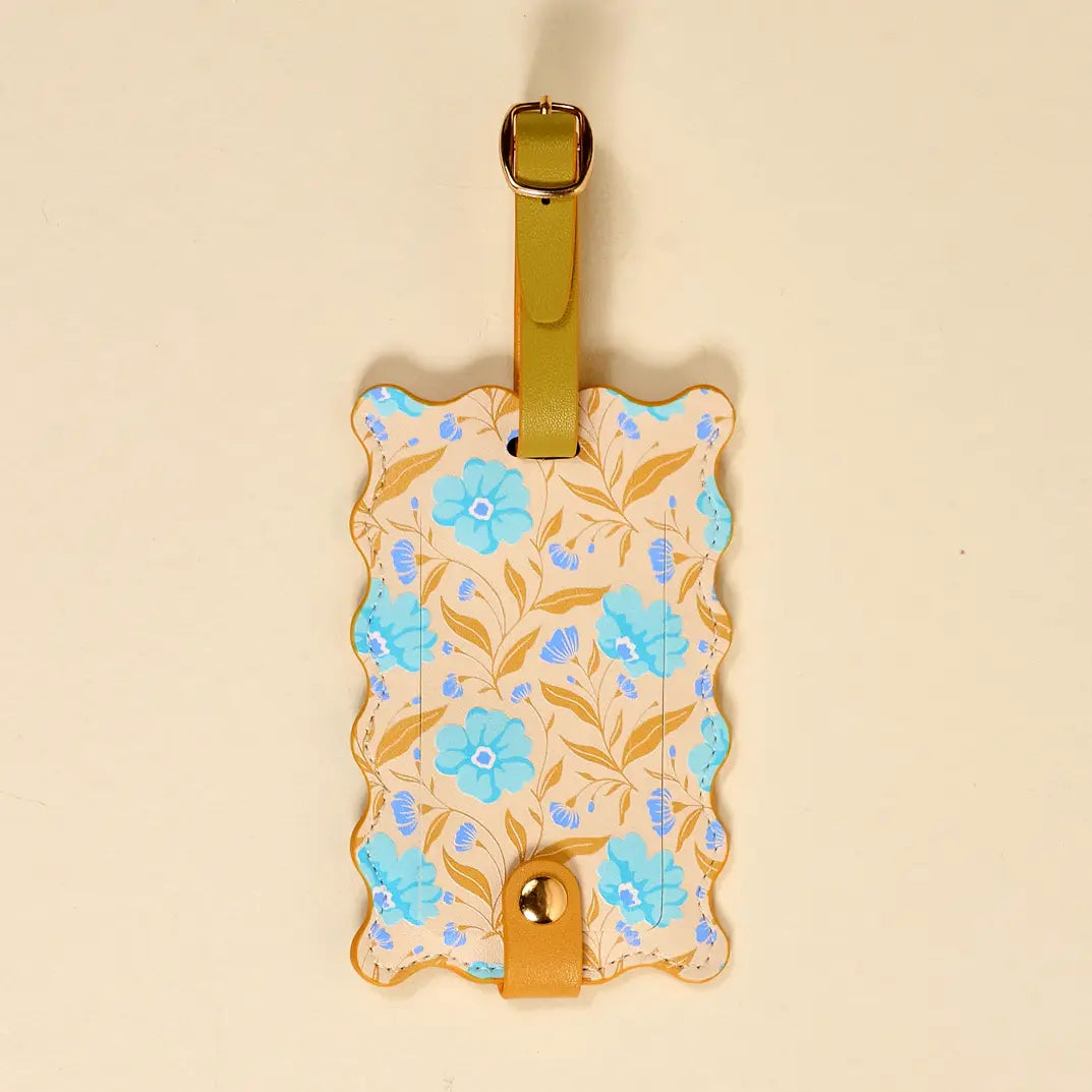 Jetsetter Luggage Tag–Poppin' Petals Aqua