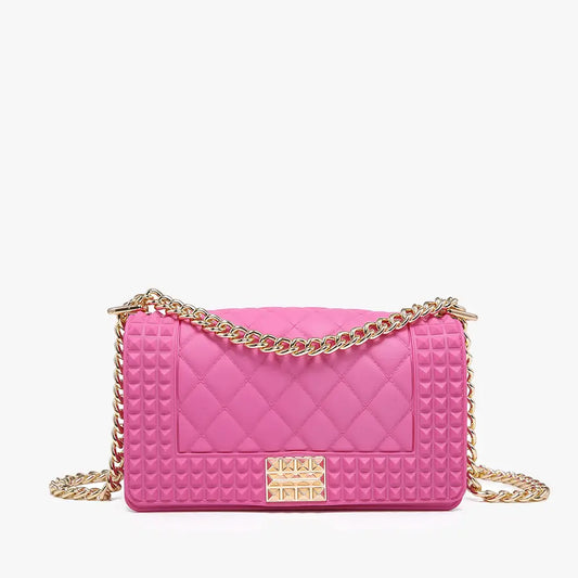 Donna Studded Chain Crossbody-Fuchsia