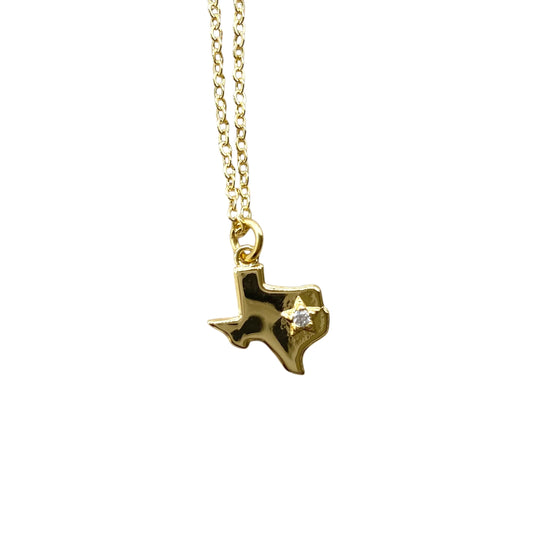 Texas State Necklace Dainty Jewelry Gold