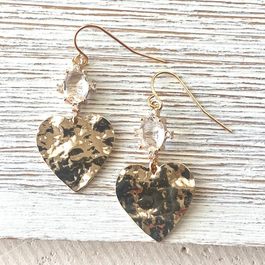 Hammered Heart Earrings