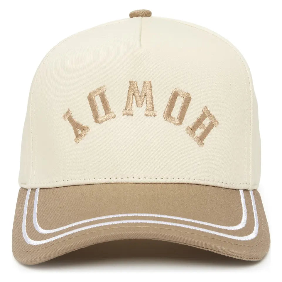 Embroidered Brim Trucker Hat - Howdy-Khaki