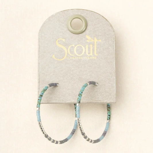 Chromacolor Miyuki Small Hoop - Turquoise Multi/Silver