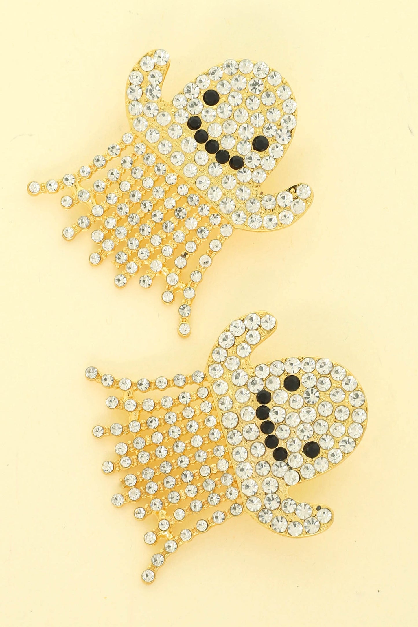 Halloween Ghost Post Earrings with Crystal Accents