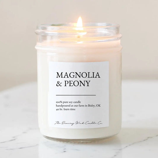 Magnolia & Peony Soy Candle | Floral Blend & Cherry Blossom-8oz