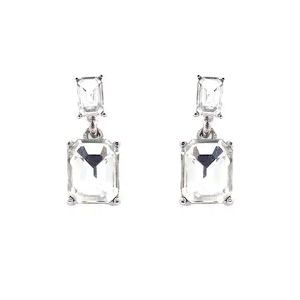 Rene Silver Clear Earrings