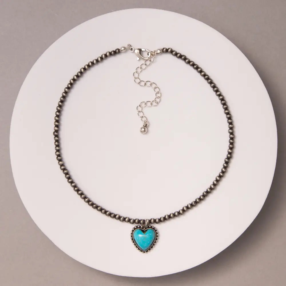 Western Navajo Turquoise Heart Choker