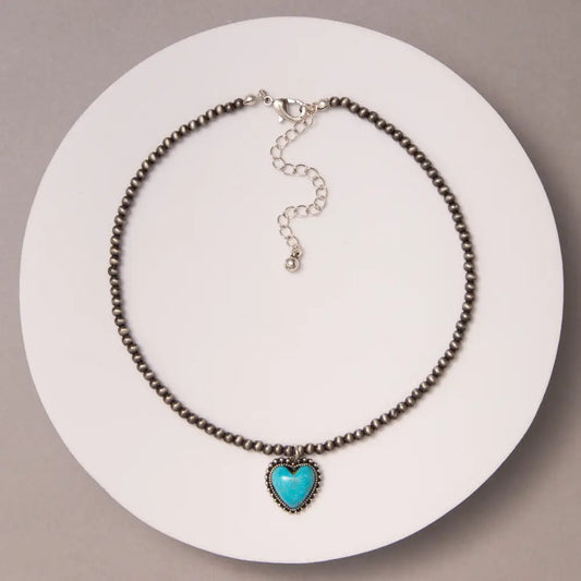 Western Navajo Turquoise Heart Choker