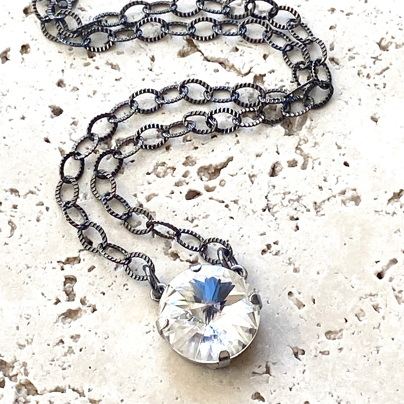 Clear Swarovski Crystal Simple Necklace