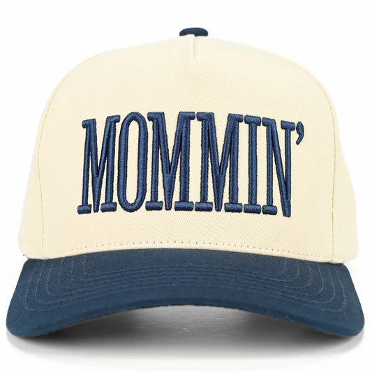 C.C Mommin Letter Two Tone Trucker Cap-Navy