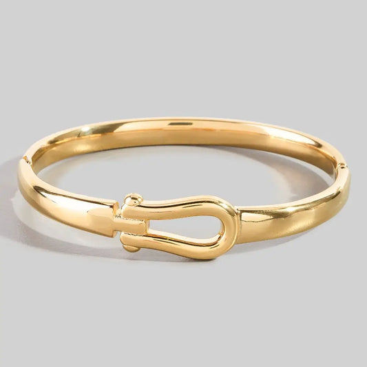 Stainless Steel U Hinge Bangle Bracelet