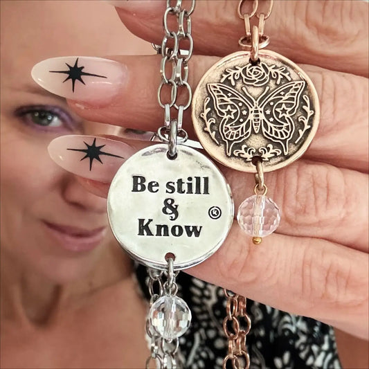 Be Still & Know Butterfly Original Necklace-Gold
