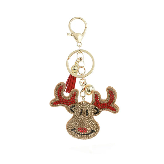 Christmas Red Nose Reindeer Keychain