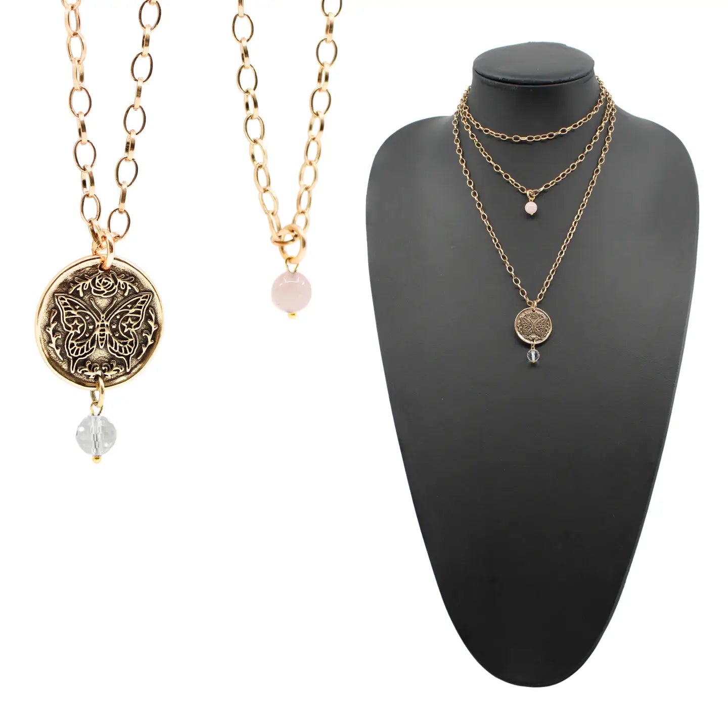 Be Still & Know Butterfly Original Necklace-Gold