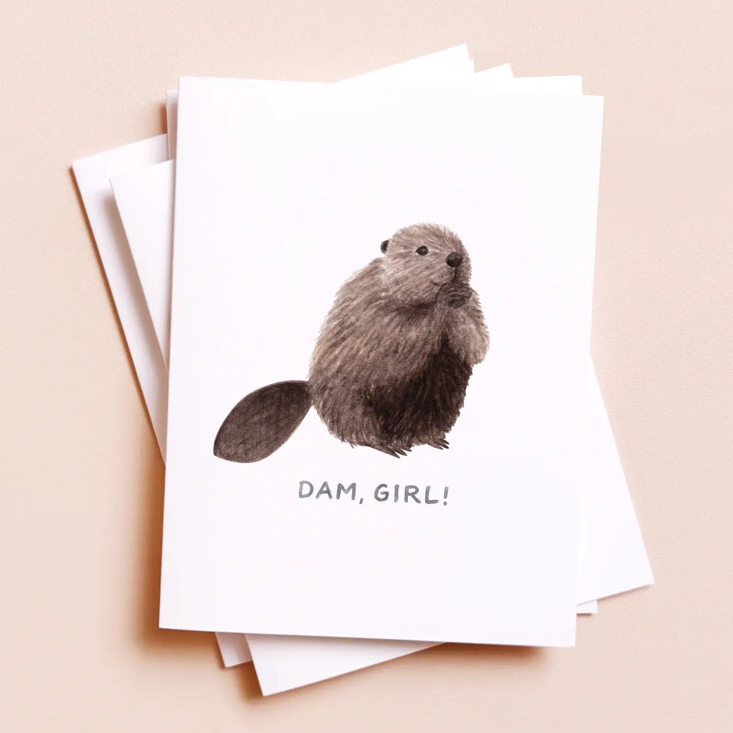Dam Girl Beaver — Animal Pun Friendship Card