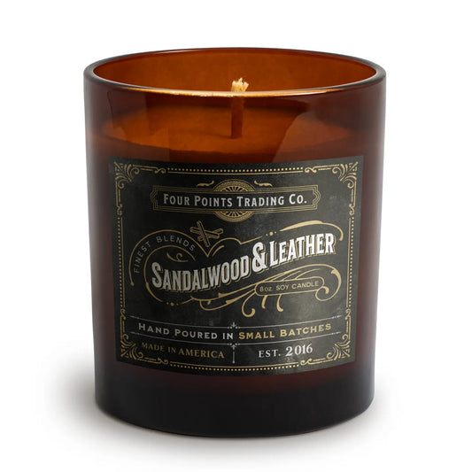 Sandalwood & Leather 8 oz Soy Candle