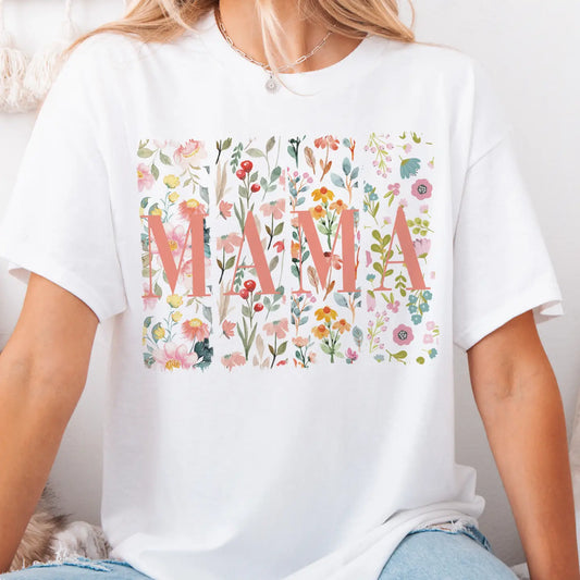 Floral Mama Spring Flower Market Mothers Day Graphic Tee