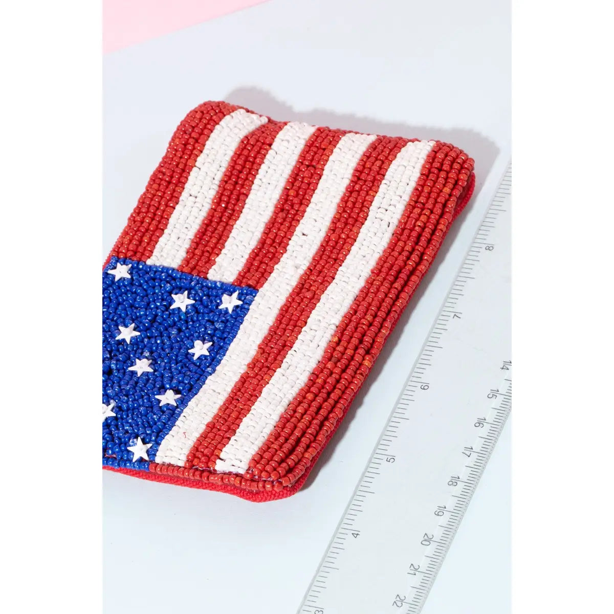 American Flag Beaded Coin Purse