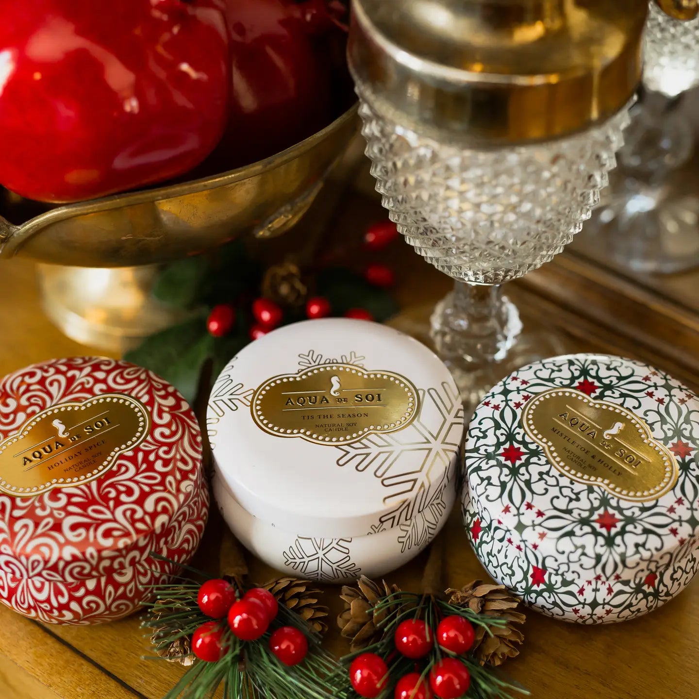 Holiday Trio Set of Three 4 oz Candle Travel Tins