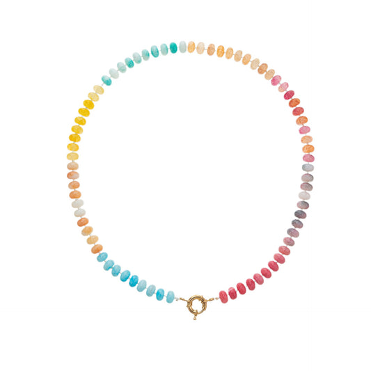 Natural Stone Semi-Precious Glass Mixed Necklace-